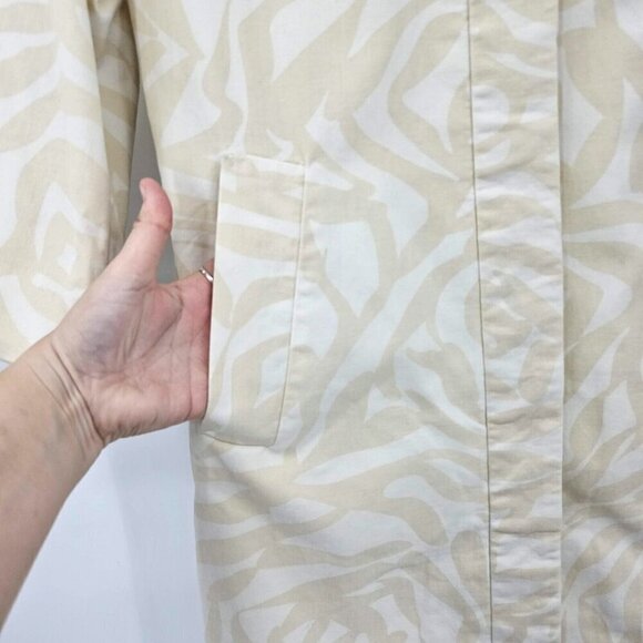 Marc Jacobs Zebra Print Longline Coat Jacket Yellow Beige & White Women's Size M - Picture 4 of 12